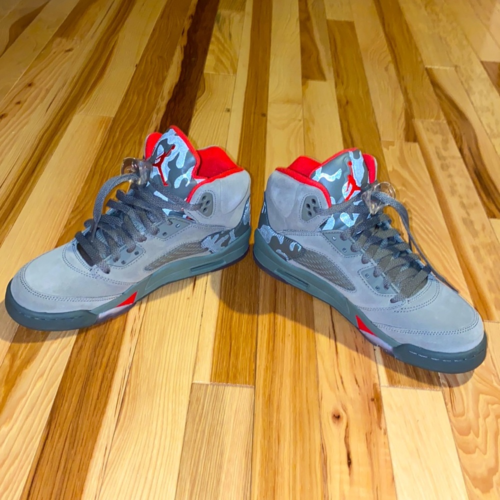 Boys Air Jordan 5’s Retro Take Flight Stucco Camo